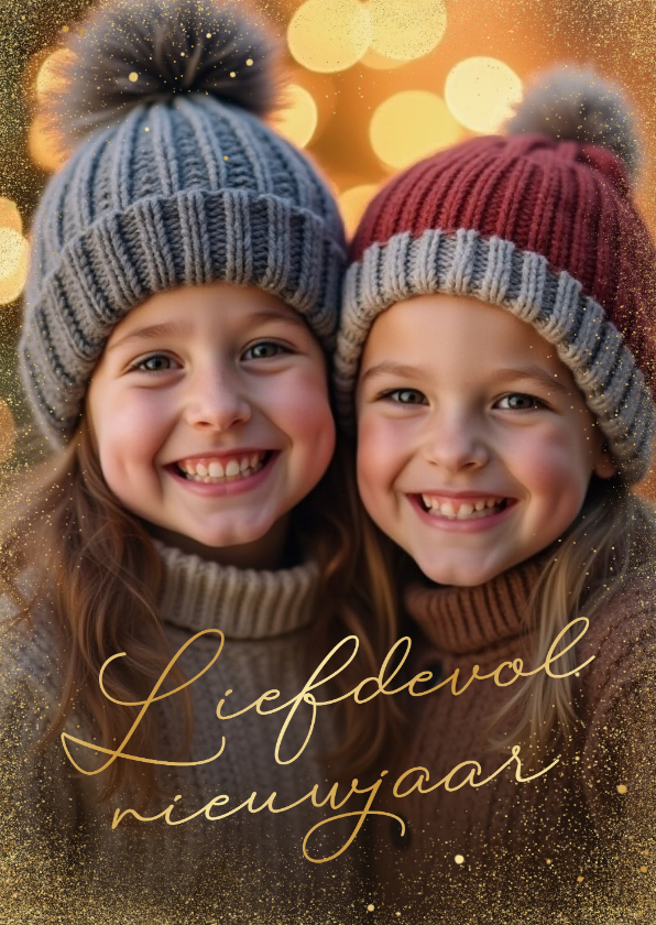 Nieuwjaarskaart met grote foto liefdevol nieuwjaar - Nieuwjaarskaarten Nieuwjaarskaarten - Nieuwjaarskaart met grote foto liefdevol nieuwjaar