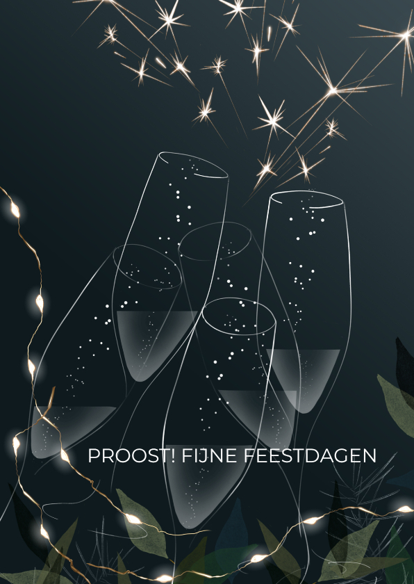 Nieuwjaarskaart modern en sfeervol proost - Nieuwjaarskaarten Nieuwjaarskaarten - Nieuwjaarskaart modern en sfeervol proost