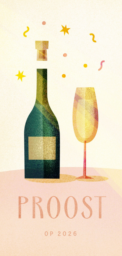 Nieuwjaarskaart proost op 2027 met champagne - Nieuwjaarskaarten Nieuwjaarskaarten - Nieuwjaarskaart proost op 2027 met champagne