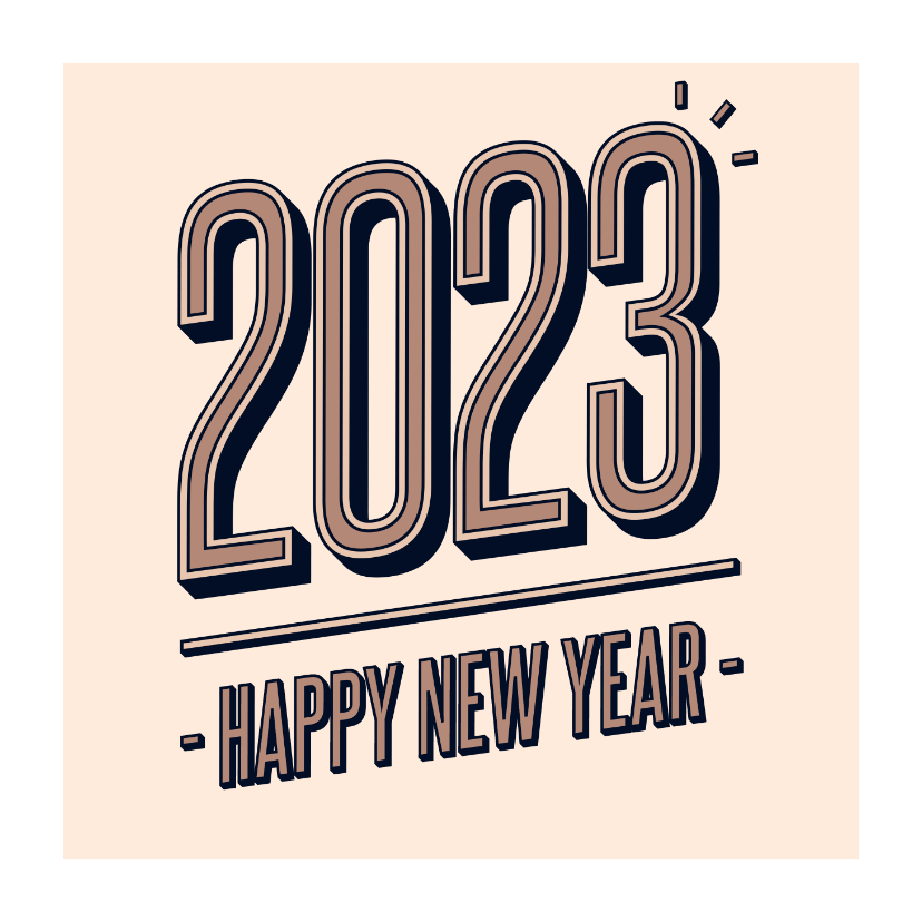 Nieuwjaarskaart retro 2022 happy new year - Nieuwjaarskaarten Nieuwjaarskaarten - Nieuwjaarskaart retro 2022 happy new year