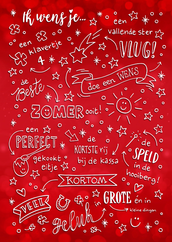 Nieuwjaarskaart rood geletterd - Nieuwjaarskaarten Nieuwjaarskaarten - Nieuwjaarskaart rood geletterd