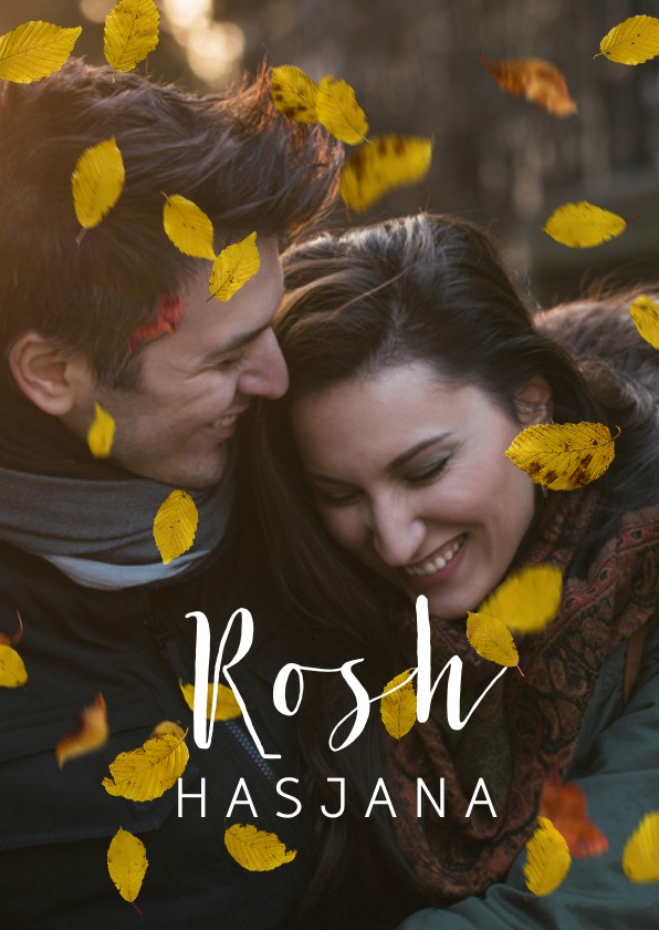Nieuwjaarskaart Rosh Hasjana met eigen foto - Nieuwjaarskaarten Nieuwjaarskaarten - Nieuwjaarskaart Rosh Hasjana met eigen foto