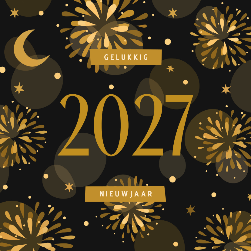 Nieuwjaarskaarten - Nieuwjaarskaart vuurwerk 2027