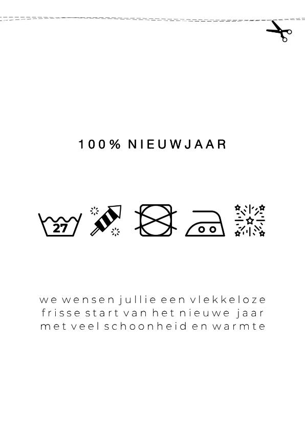 Nieuwjaarskaart waslabel - Nieuwjaarskaarten Nieuwjaarskaarten - Nieuwjaarskaart waslabel