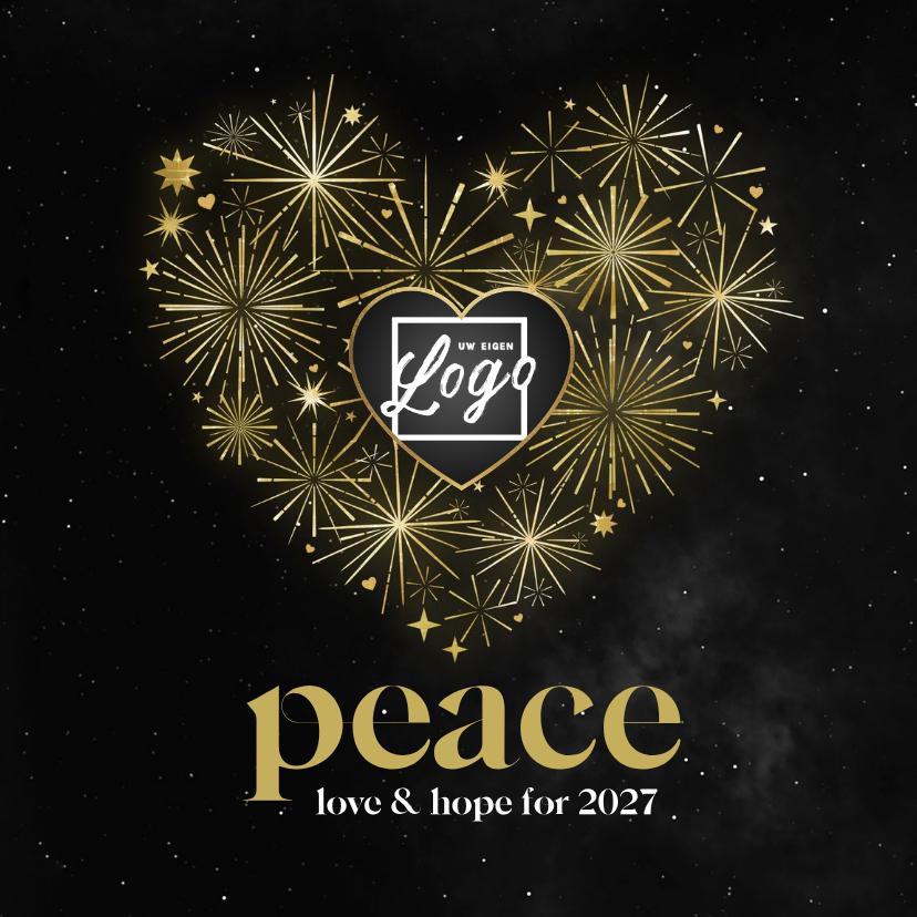Nieuwjaarskaart zakelijk internationaal peace vuurwerk hart - Nieuwjaarskaarten Nieuwjaarskaarten - Nieuwjaarskaart zakelijk internationaal peace vuurwerk hart