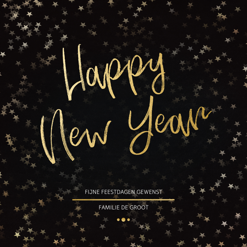 Nieuwjaarskaarten - Nieuwjaarskaart zwart en goud