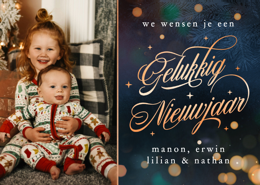 Nieuwjaarskaarten - Persoonlijke nieuwjaarskaart met foto en gelukkig nieuwjaar