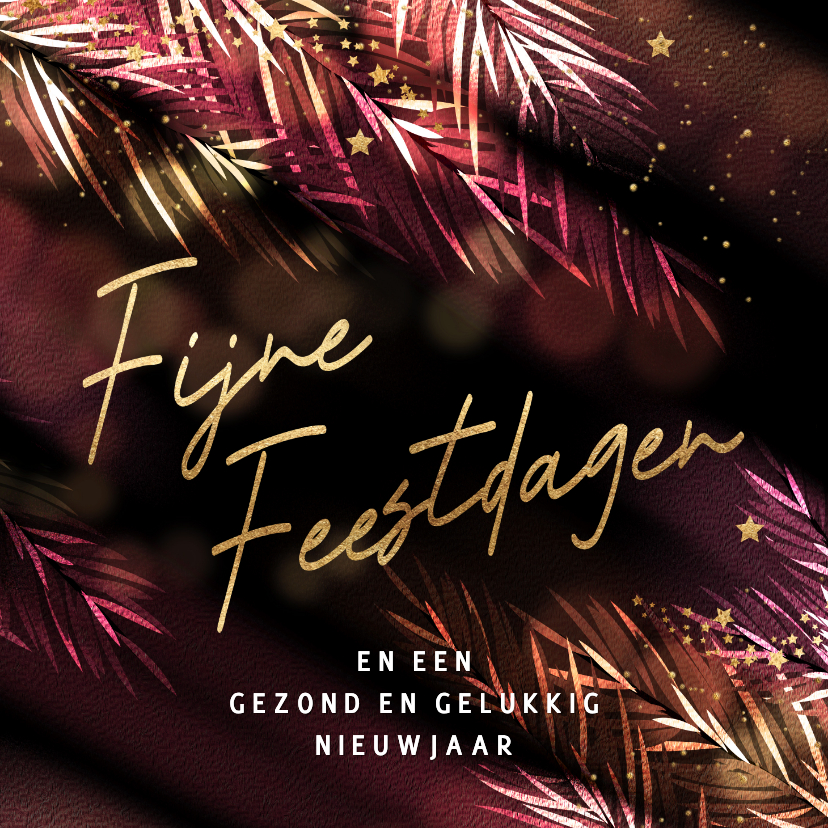 Sjieke nieuwjaarskaart sprankelende kersttakken - Nieuwjaarskaarten Nieuwjaarskaarten - Sjieke nieuwjaarskaart sprankelende kersttakken