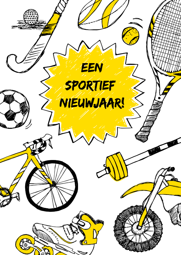 Nieuwjaarskaarten - Sportieve nieuwjaarskaart