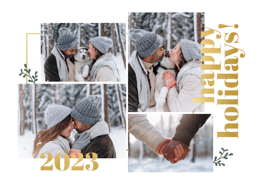 Nieuwjaarskaarten - Stijlvolle nieuwjaarskaart met fotocollage 2022