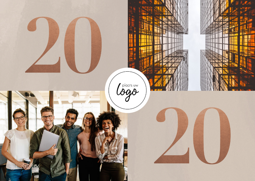 Stijlvolle zakelijke nieuwjaarskaart met foto's en 2020 - Nieuwjaarskaarten Nieuwjaarskaarten - Stijlvolle zakelijke nieuwjaarskaart met foto's en 2020