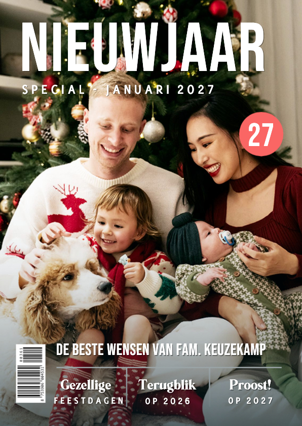 Tijdschrift nieuwjaarskaart in magazine stijl met foto - Nieuwjaarskaarten Nieuwjaarskaarten - Tijdschrift nieuwjaarskaart in magazine stijl met foto