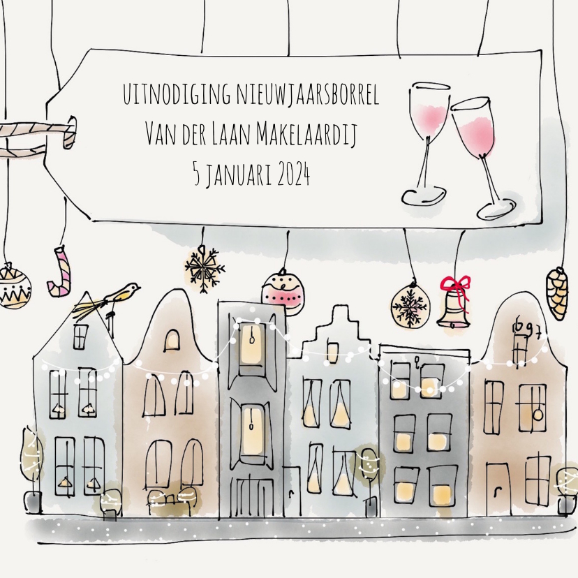 Uitnodiging Nieuwjaarsborrel - Nieuwjaarskaarten Nieuwjaarskaarten - Uitnodiging Nieuwjaarsborrel