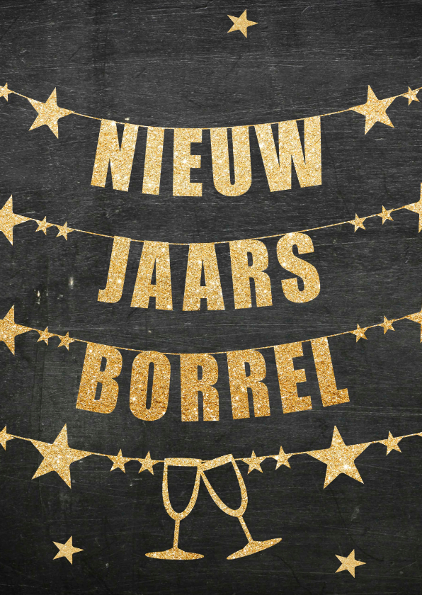 Uitnodiging virtuele nieuwjaarsborrel slinger - Nieuwjaarskaarten Nieuwjaarskaarten - Uitnodiging virtuele nieuwjaarsborrel slinger