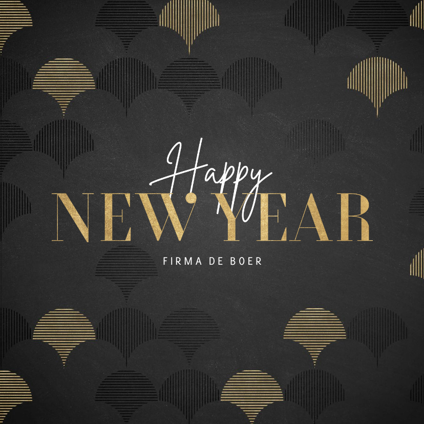 Zakelijk nieuwjaarskaart goud vintage patroon Happy New Year - Nieuwjaarskaarten Nieuwjaarskaarten - Zakelijk nieuwjaarskaart goud vintage patroon Happy New Year