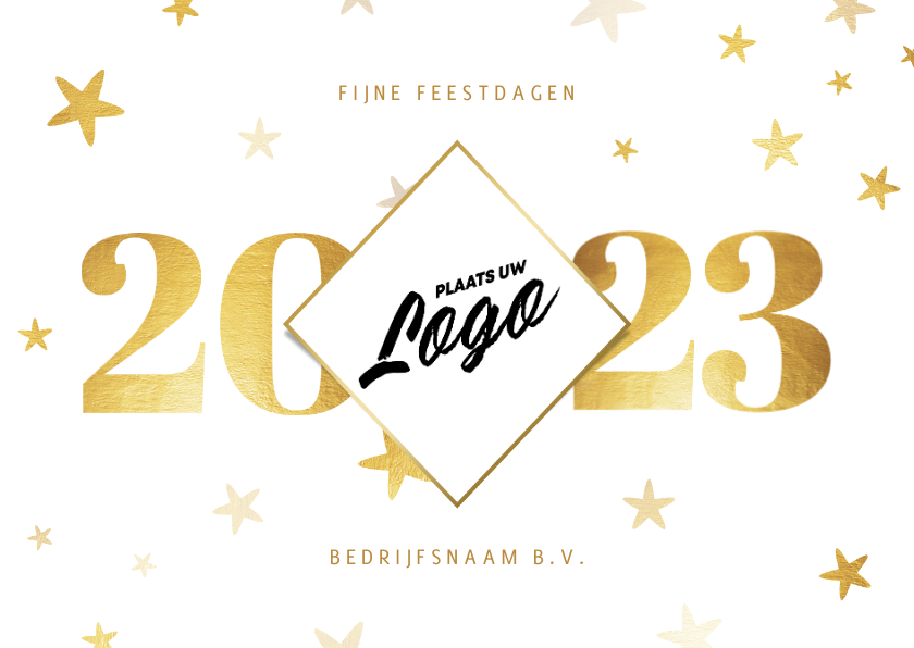 Zakelijke nieuwjaarskaart 2022 met logo ruit en sterren - Nieuwjaarskaarten Nieuwjaarskaarten - Zakelijke nieuwjaarskaart 2022 met logo ruit en sterren