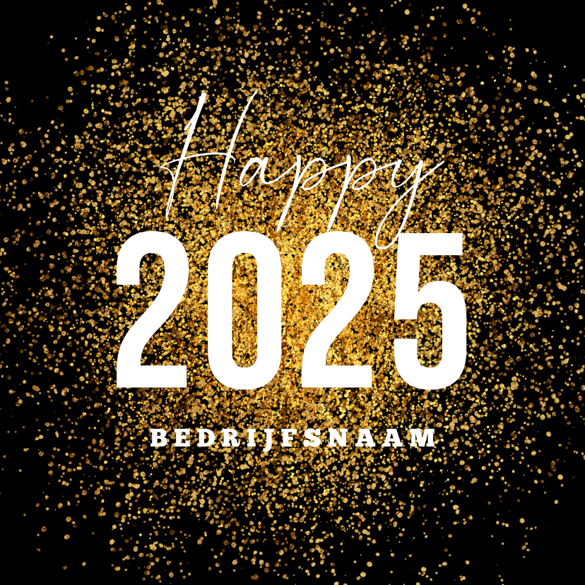 Zakelijke nieuwjaarskaart goud glitter vuurwerk Kaartje2go