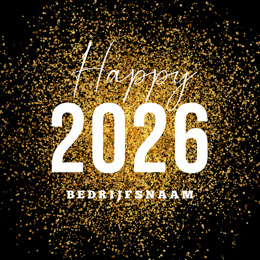 Zakelijke nieuwjaarskaart goud glitter vuurwerk 2027 - Nieuwjaarskaarten Nieuwjaarskaarten - Zakelijke nieuwjaarskaart goud glitter vuurwerk 2027