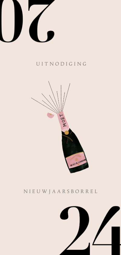 Zakelijke nieuwjaarskaart met uitnodiging voor borrel - Nieuwjaarskaarten Nieuwjaarskaarten - Zakelijke nieuwjaarskaart met uitnodiging voor borrel