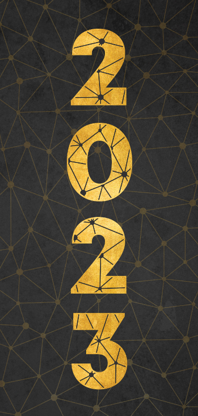 Zakelijke nieuwjaarskaart verbinding thema gouden 2022 - Nieuwjaarskaarten Nieuwjaarskaarten - Zakelijke nieuwjaarskaart verbinding thema gouden 2022