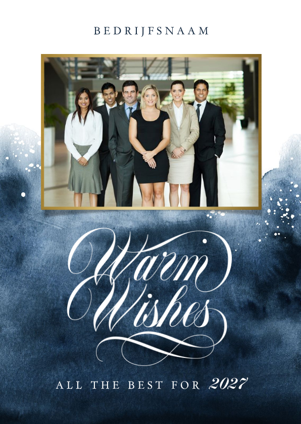 Nieuwjaarskaarten - Zakelijke nieuwjaarskaart warm wishes 2027 verf foto