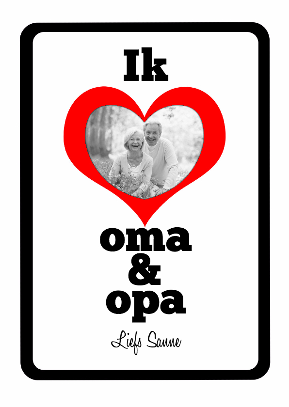 Ik hou van oma en opa - BK - Opa en Oma kaarten Opa en Oma kaarten - Ik hou van oma en opa - BK
