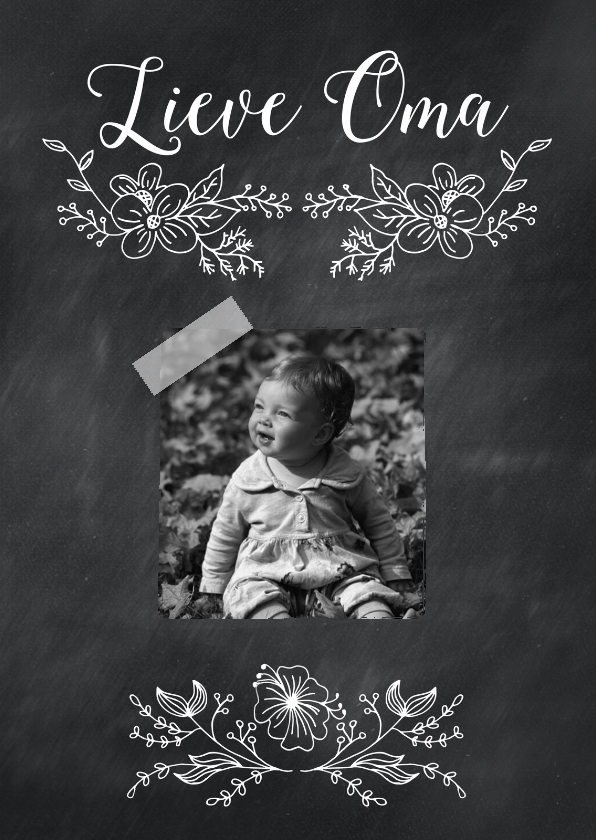 Lieve oma krijtbord bloem-isf - Opa en Oma kaarten Opa en Oma kaarten - Lieve oma krijtbord bloem-isf