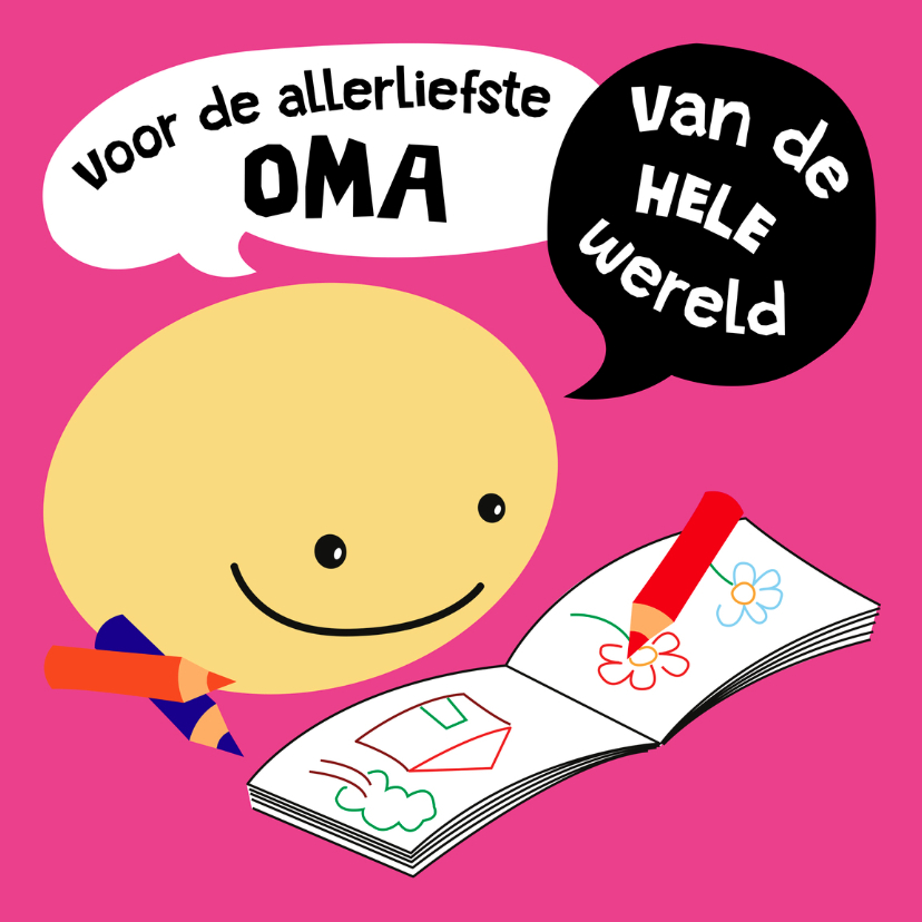 Oma kaart Smiley - Opa en Oma kaarten Opa en Oma kaarten - Oma kaart Smiley