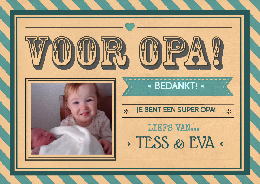 Opa bedankt Opa en omadag retro - Opa en Oma kaarten Opa en Oma kaarten - Opa bedankt Opa en omadag retro