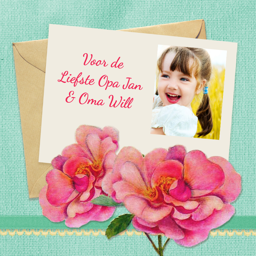Opa en Oma dag bloemen foto - Opa en Oma kaarten Opa en Oma kaarten - Opa en Oma dag bloemen foto