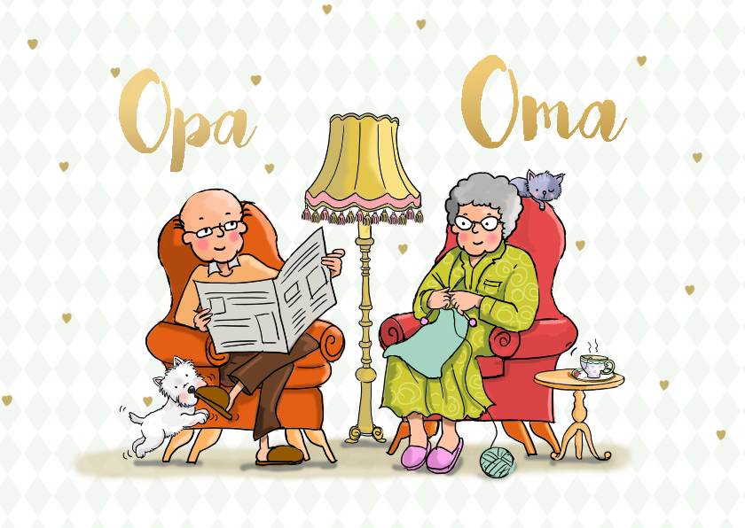 Opa en Oma kaarten - Opa en Oma dag fauteuil av