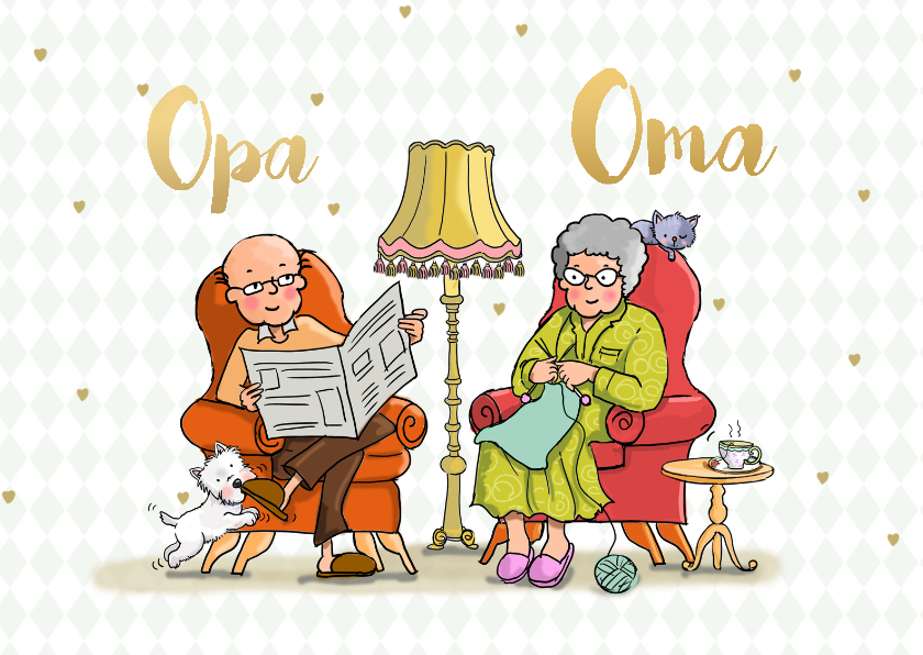 Opa en Oma dag fauteuil av - Opa en Oma kaarten Opa en Oma kaarten - Opa en Oma dag fauteuil av