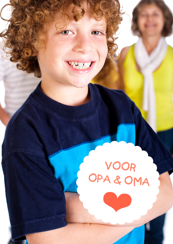 Opa en Oma dag Fotokaart Sticker - Opa en Oma kaarten Opa en Oma kaarten - Opa en Oma dag Fotokaart Sticker