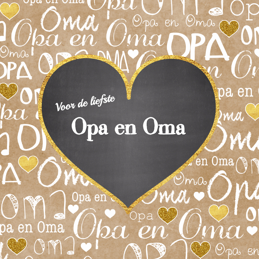 Opa en Oma hartje kraft - Opa en Oma kaarten Opa en Oma kaarten - Opa en Oma hartje kraft