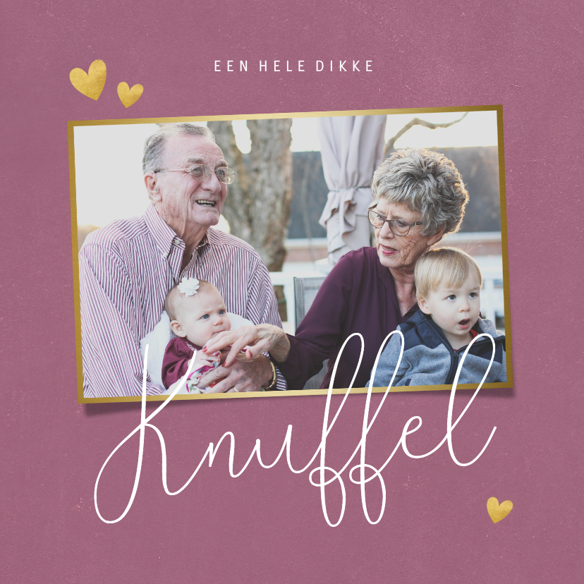 Opa en oma kaart dikke knuffel met foto en hartjes - Opa en Oma kaarten Opa en Oma kaarten - Opa en oma kaart dikke knuffel met foto en hartjes