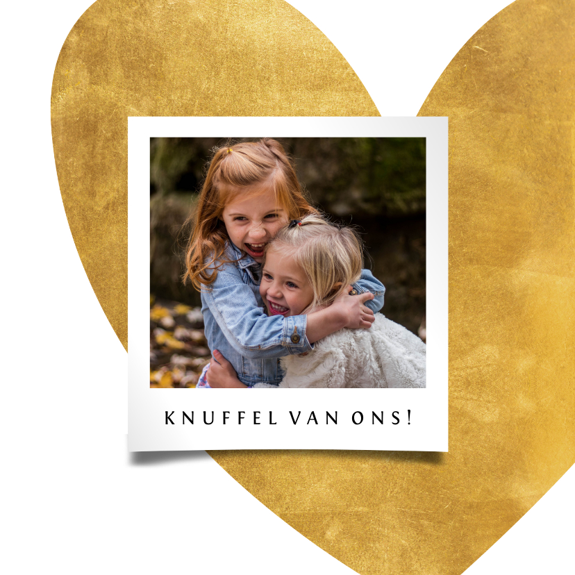 Opa en oma kaart gouden hart met foto - Opa en Oma kaarten Opa en Oma kaarten - Opa en oma kaart gouden hart met foto
