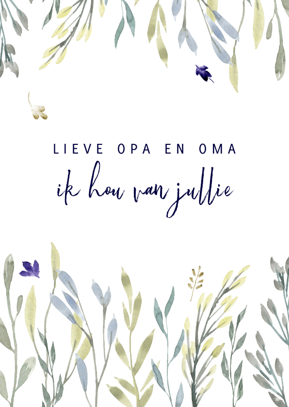 Opa en oma kaart twijgjes - Opa en Oma kaarten Opa en Oma kaarten - Opa en oma kaart twijgjes