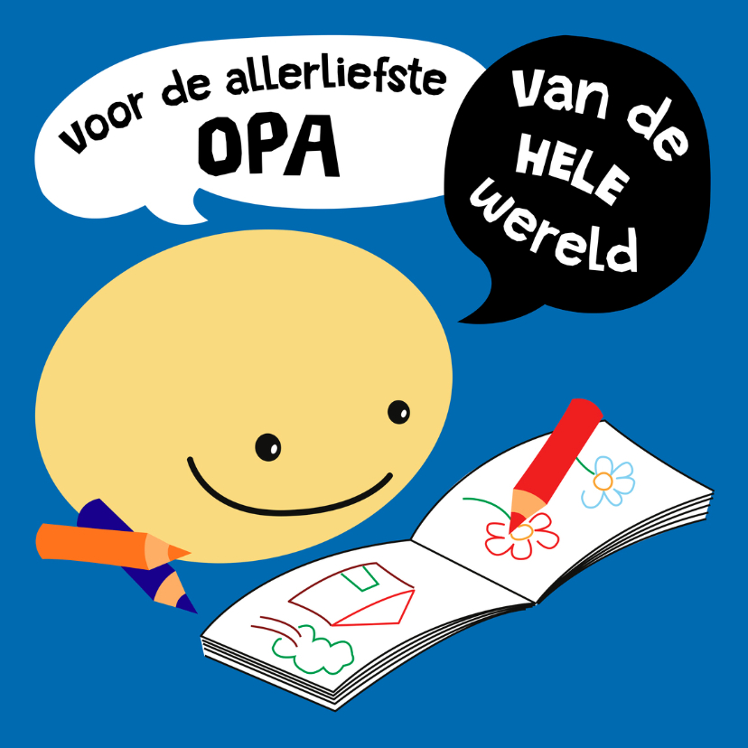 Opa kaart Smiley - Opa en Oma kaarten Opa en Oma kaarten - Opa kaart Smiley