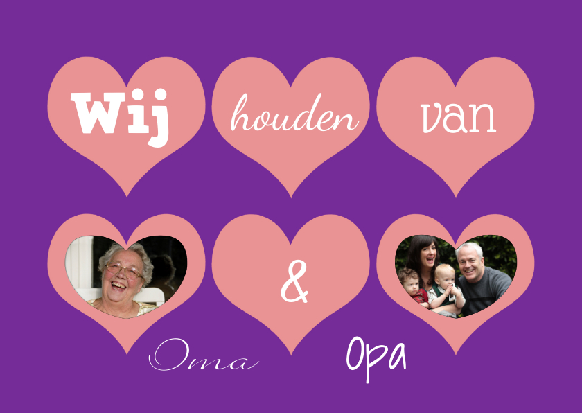 Wij houden van Oma & Opa - BK - Opa en Oma kaarten Opa en Oma kaarten - Wij houden van Oma & Opa - BK