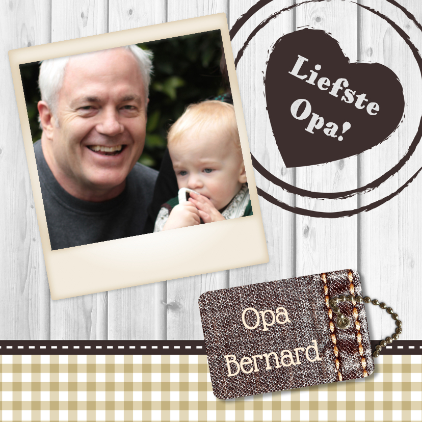 Hout met Label Opa - BK - Opa & Omadag kaarten Opa & Omadag kaarten - Hout met Label Opa - BK