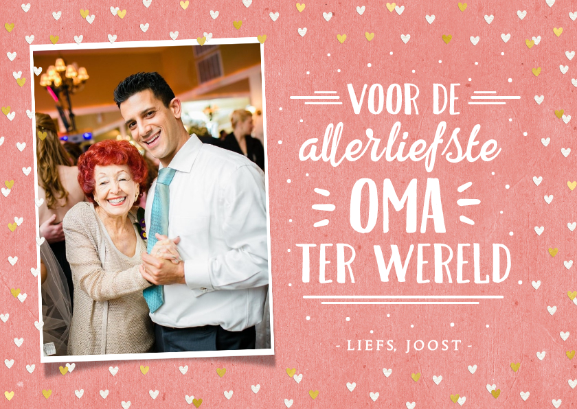 Moderne kaart met eigen foto voor de allerliefste oma - Opa en Oma kaarten Opa en Oma kaarten - Moderne kaart met eigen foto voor de allerliefste oma