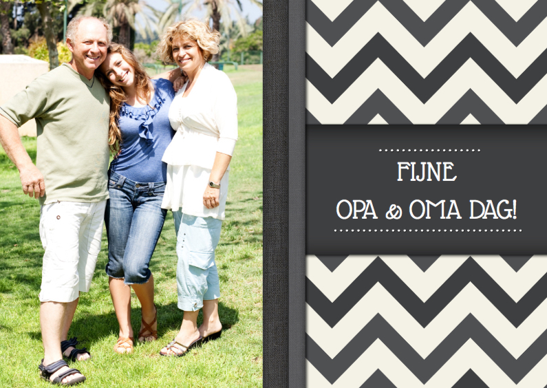 Opa en Oma dag Zigzag Foto - Opa & Omadag kaarten Opa & Omadag kaarten - Opa en Oma dag Zigzag Foto