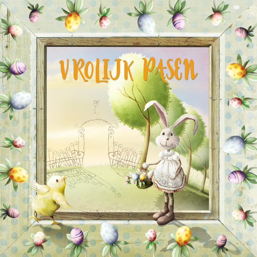 Blije paashaas - vrolijk pasen - Paaskaarten Paaskaarten - Blije paashaas - vrolijk pasen