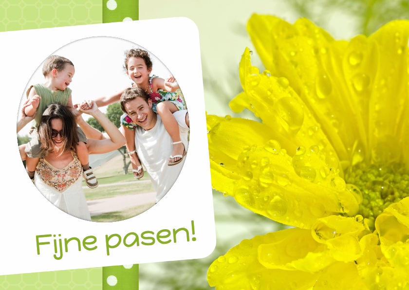 Bloemenkaart pasen geel - Paaskaarten Paaskaarten - Bloemenkaart pasen geel