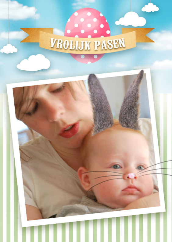Fotokaart - paashaasje - Paaskaarten Paaskaarten - Fotokaart - paashaasje
