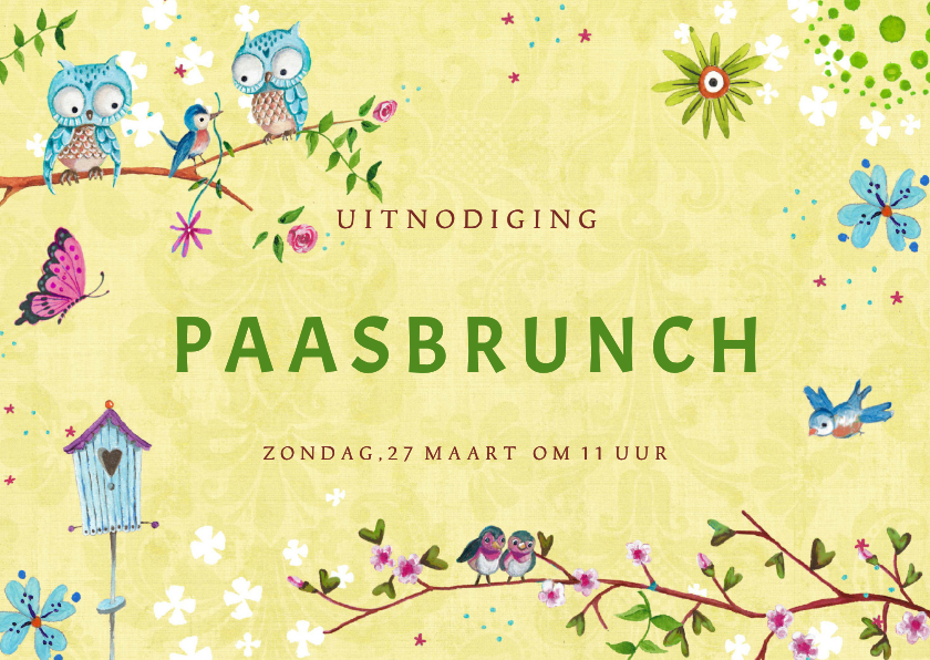 Paaskaarten - Paas brunch uitnodiging