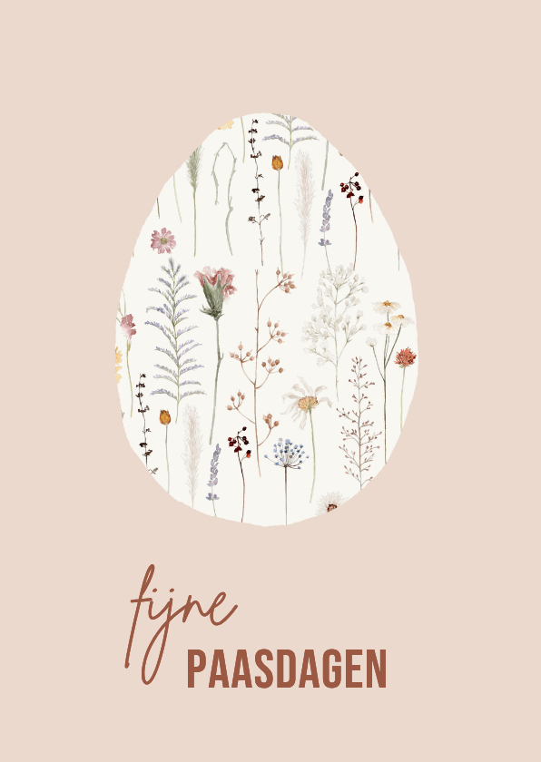 Paaskaart ei met bloemen - Paaskaarten Paaskaarten - Paaskaart ei met bloemen