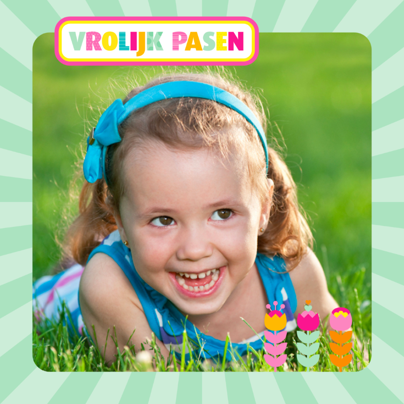 Paaskaart Eigen Foto Vrolijk Pasen - Paaskaarten Paaskaarten - Paaskaart Eigen Foto Vrolijk Pasen