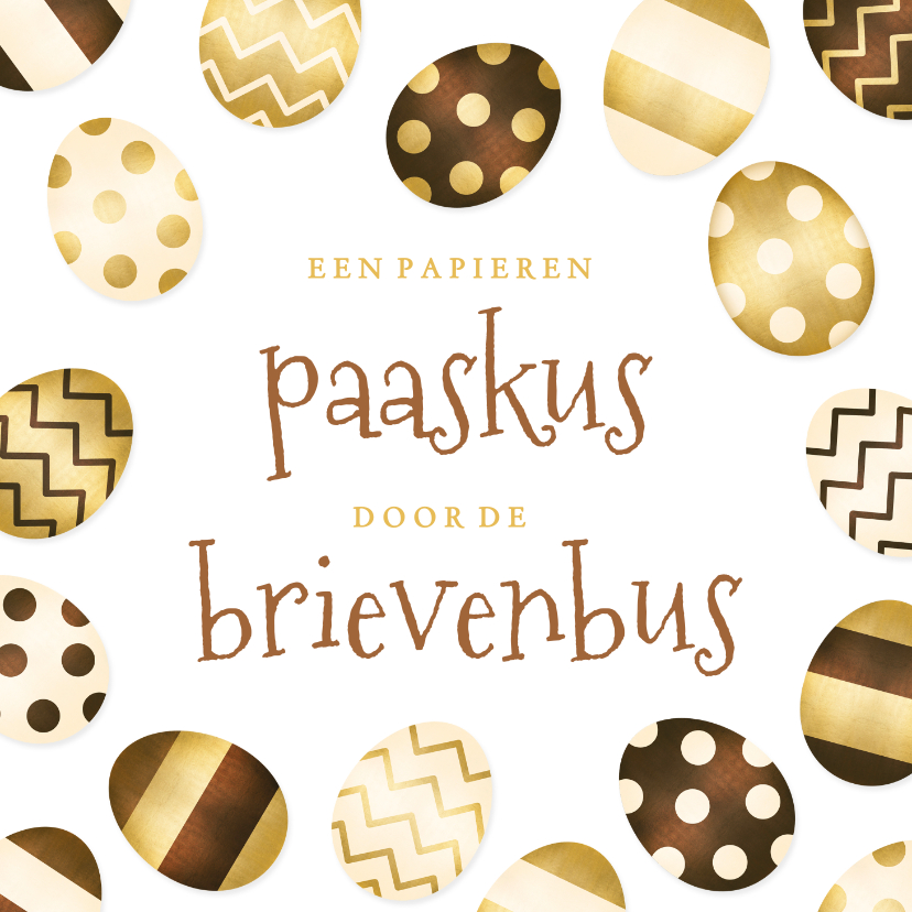 Paaskaart met paaseitjes - een paaskus door de brievenbus - Paaskaarten Paaskaarten - Paaskaart met paaseitjes - een paaskus door de brievenbus