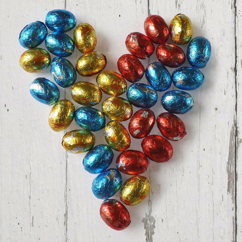 Paaskaart paaseitjes hart - Paaskaarten Paaskaarten - Paaskaart paaseitjes hart